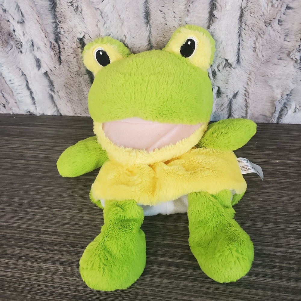Spark Create Imagine Plush Stuffed Toy Green Frog Hand Puppet 12" No Sound